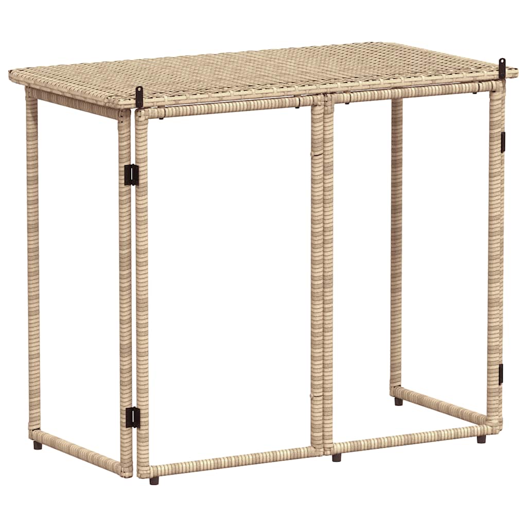 Sammenleggbart hagebord beige 90x51x75 cm polyrotting