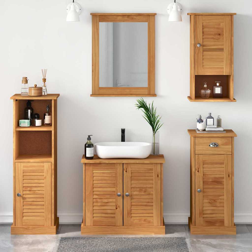 Baderomsinnredningssett 5 pcs honningbrun 37 x 34 x 110 cm