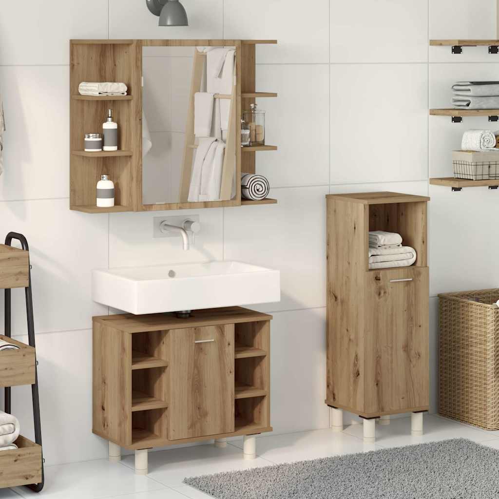 Baderomsmøbler 3 deler artisan eik konstruert tre