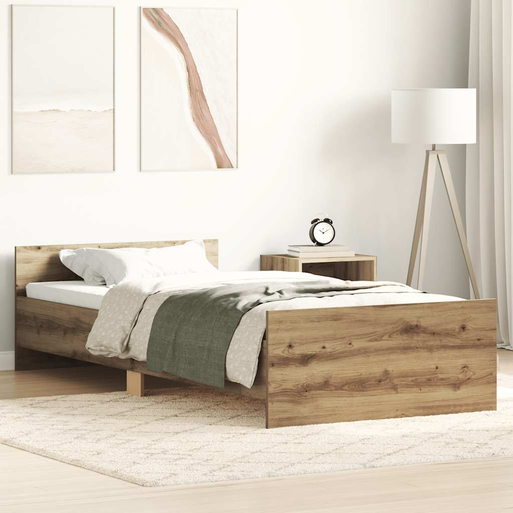 Sengeramme uten madrass artisan eik 90x200 cm konstruert tre