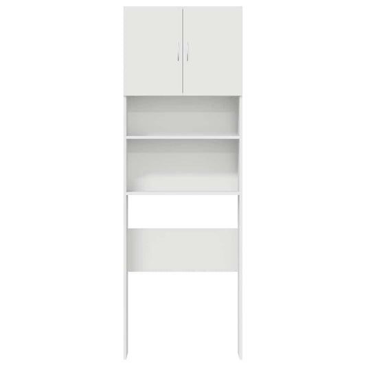 Vaskemaskinskap hvit 64x24x190 cm konstruert tre