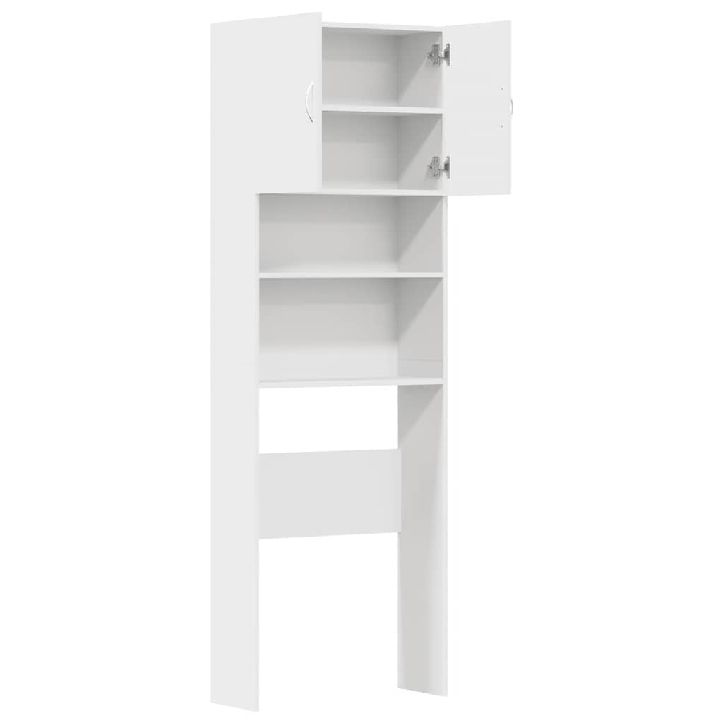 Vaskemaskinskap hvit 64x24x190 cm konstruert tre
