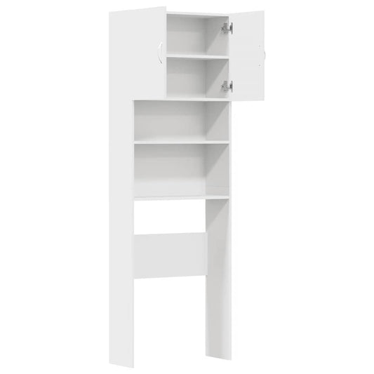 Vaskemaskinskap hvit 64x24x190 cm konstruert tre
