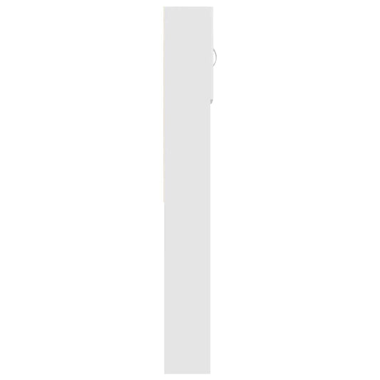 Vaskemaskinskap hvit 64x24x190 cm konstruert tre