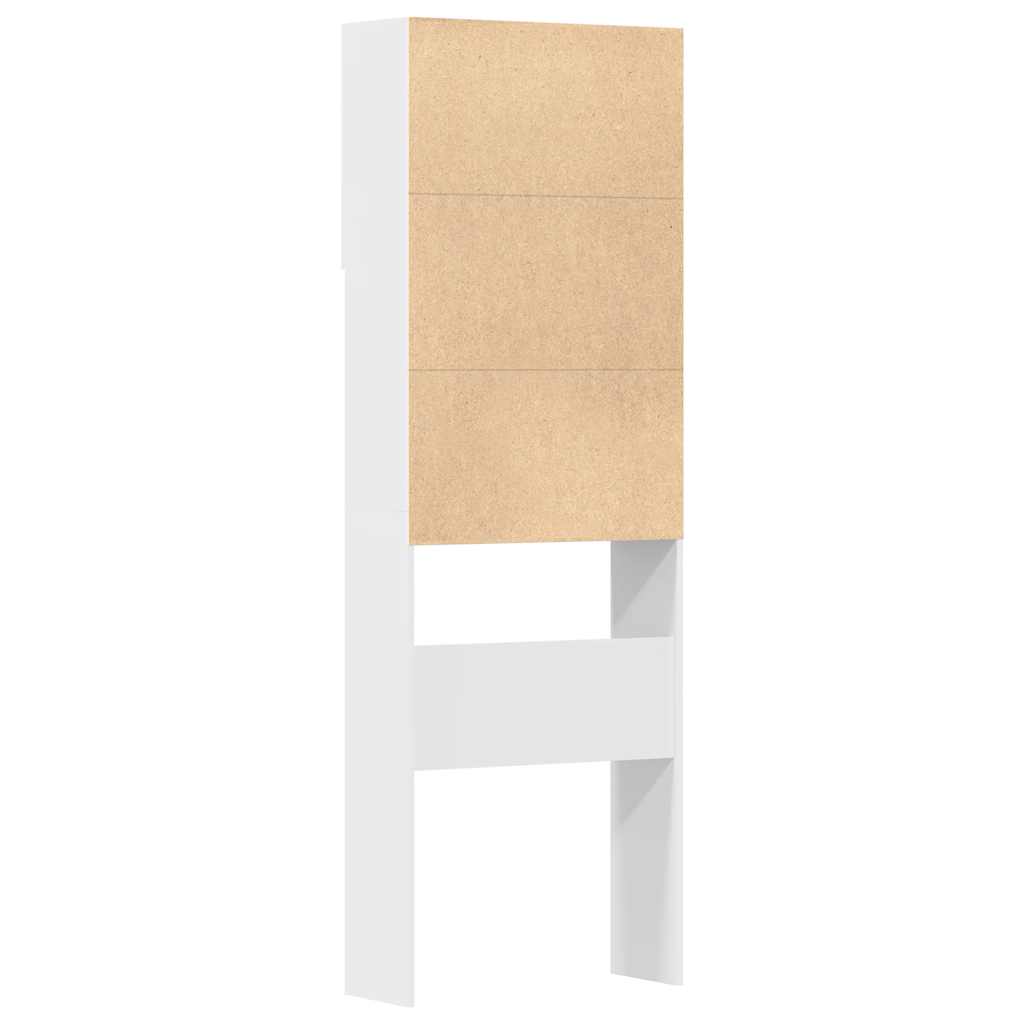 Vaskemaskinskap hvit 64x24x190 cm konstruert tre