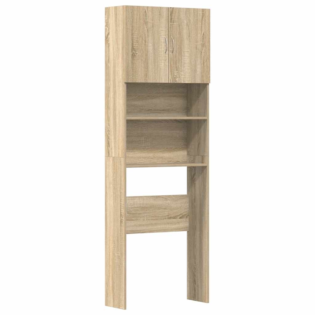 Vaskemaskinskap sonoma eik 64x24x190 cm konstruert tre
