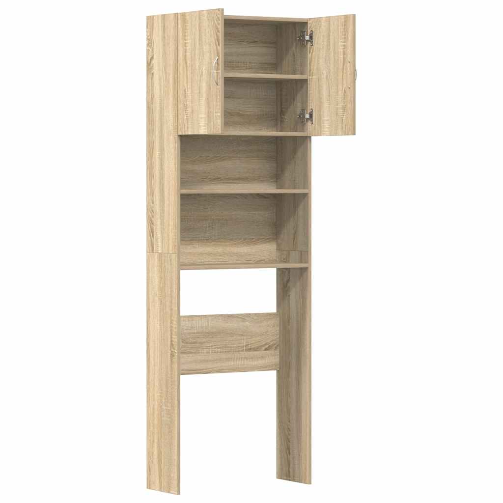 Vaskemaskinskap sonoma eik 64x24x190 cm konstruert tre