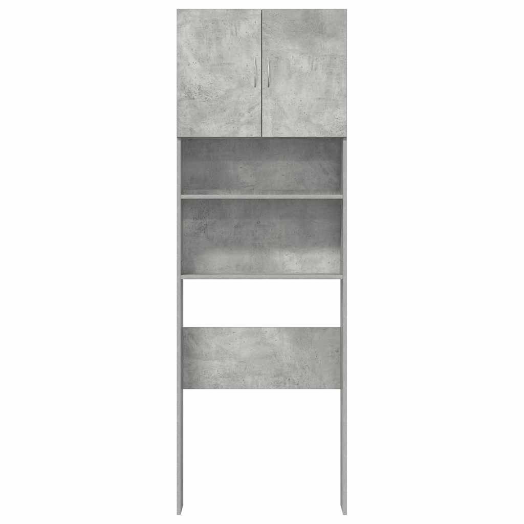 Vaskemaskinskap betonggrå 64x24x190 cm konstruert tre