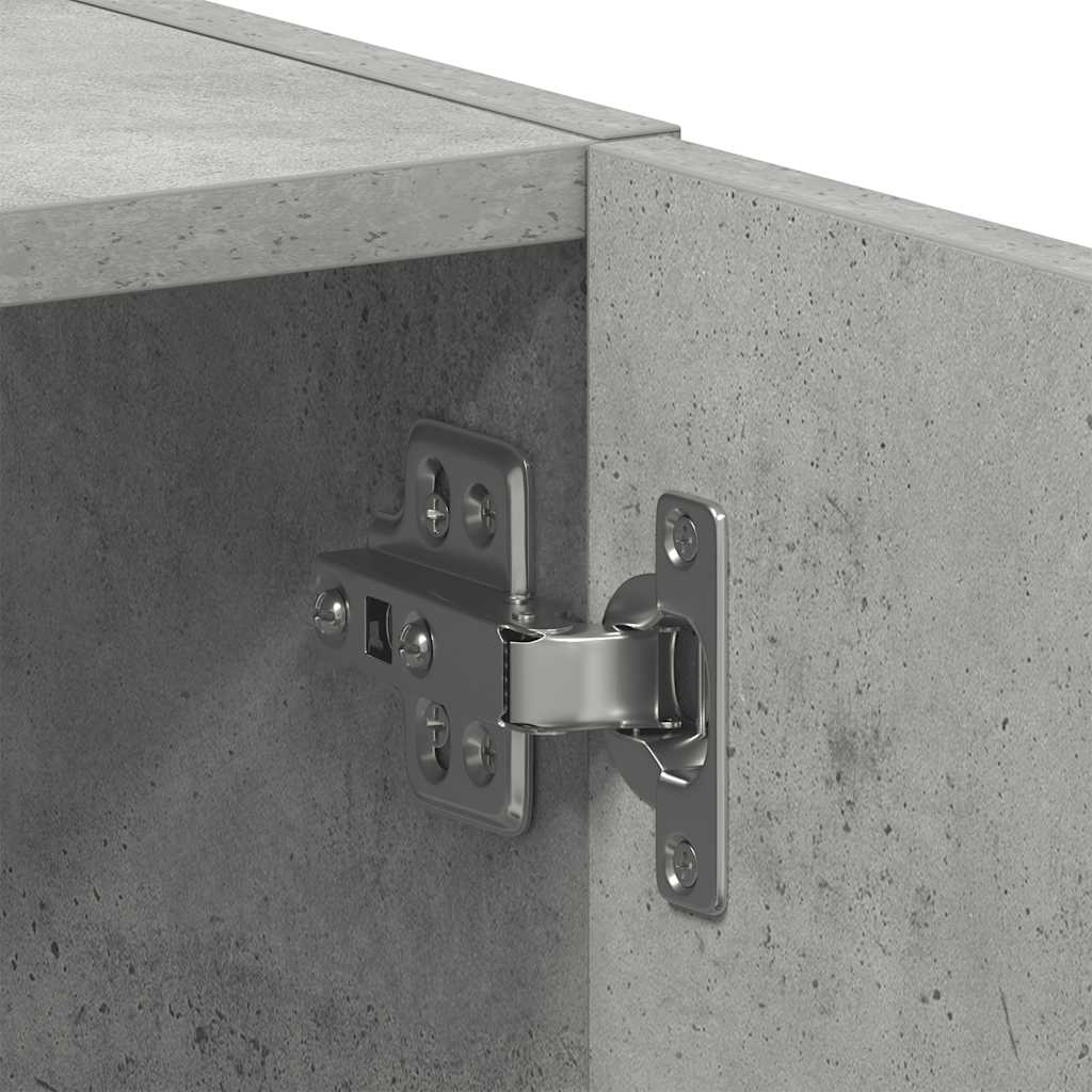 Vaskemaskinskap betonggrå 64x24x190 cm konstruert tre