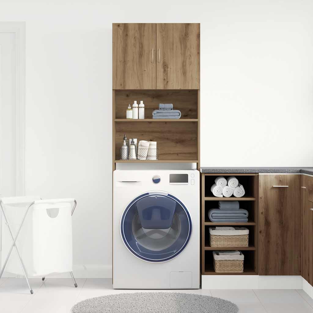 Vaskemaskinskap artisan eik 64x24x190 cm konstruert tre