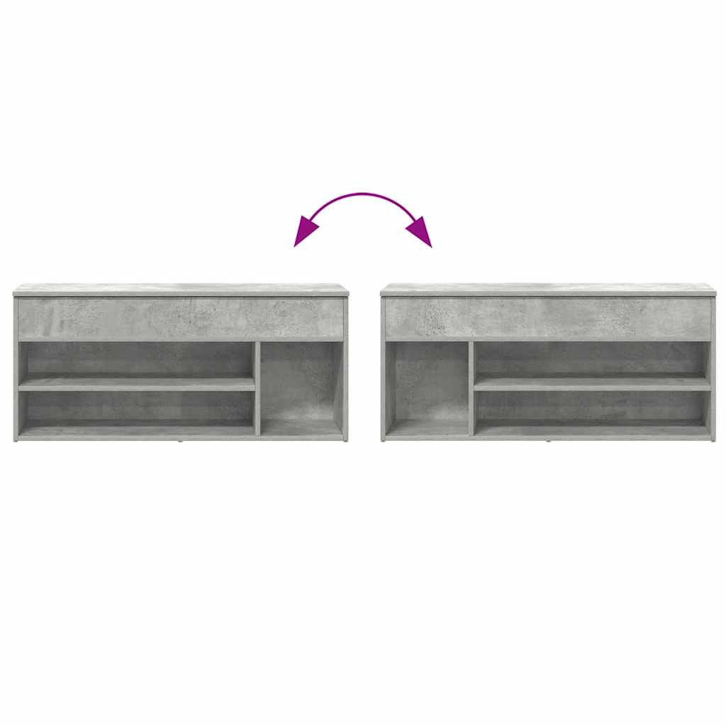 Skobenk betonggrå 102x30,5x45 cm konstruert tre