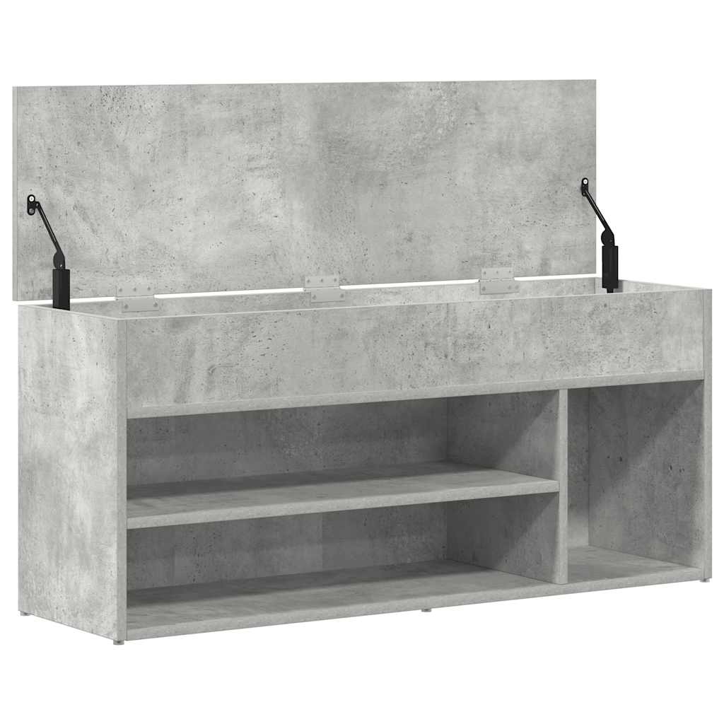 Skobenk betonggrå 102x30,5x45 cm konstruert tre