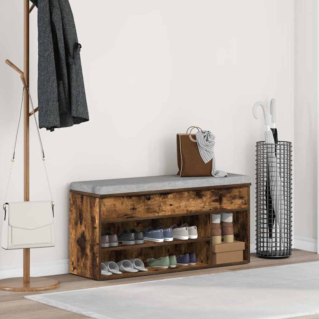 Skobenk røkt eik 102x30,5x45 cm konstruert tre