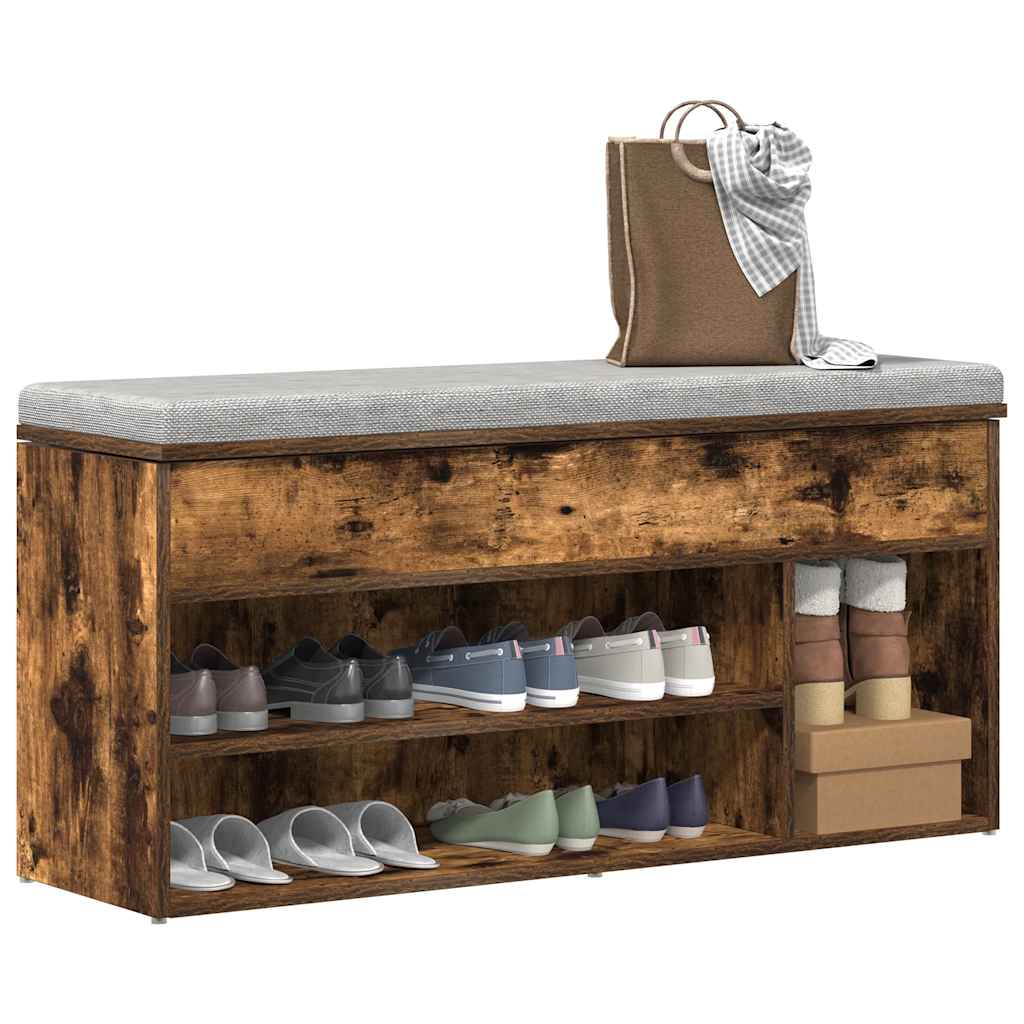 Skobenk røkt eik 102x30,5x45 cm konstruert tre