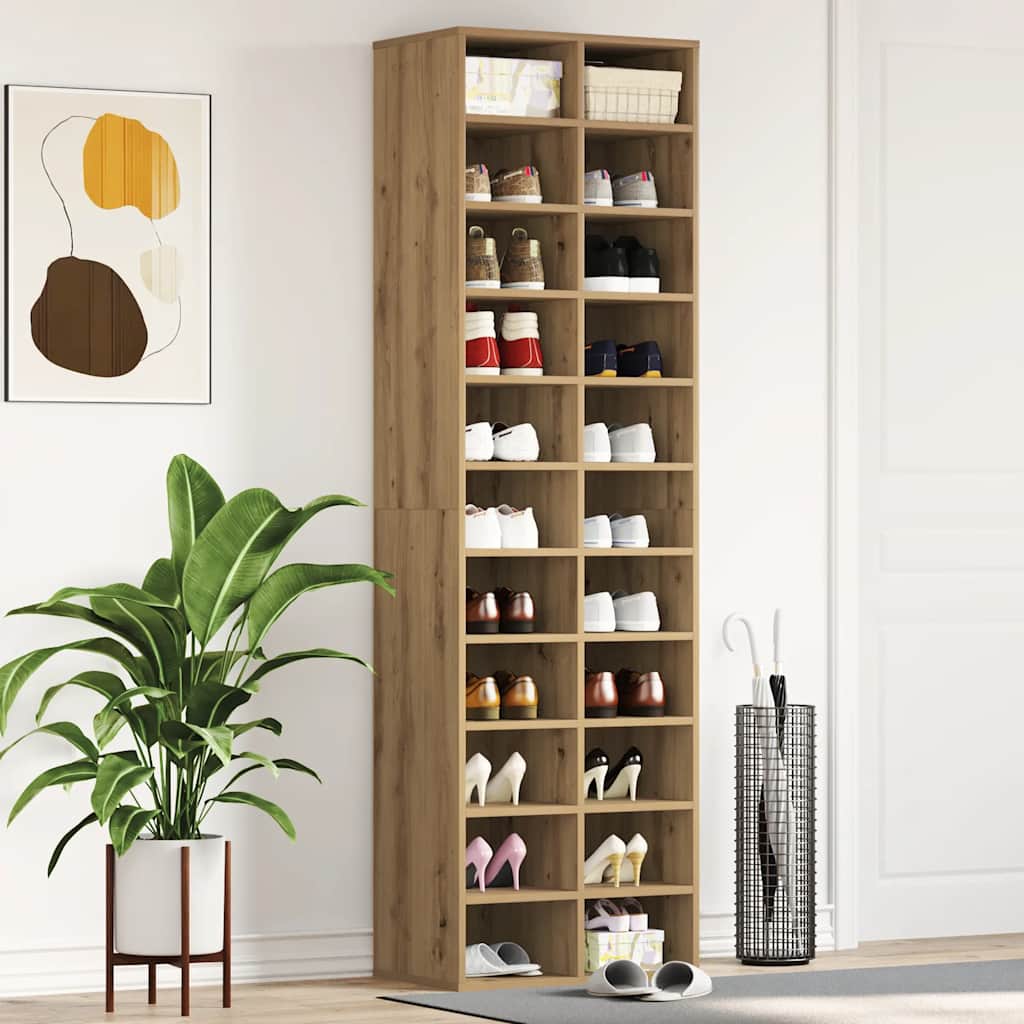 Skohylle artisan eik 54x34x183 cm konstruert tre