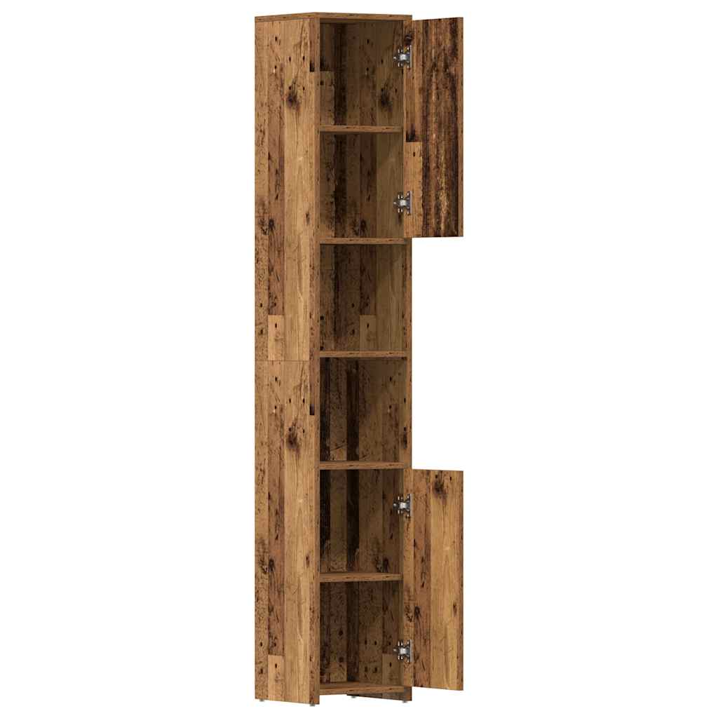 Baderomsskap gammelt tre 30x30x183,5 cm konstruert tre