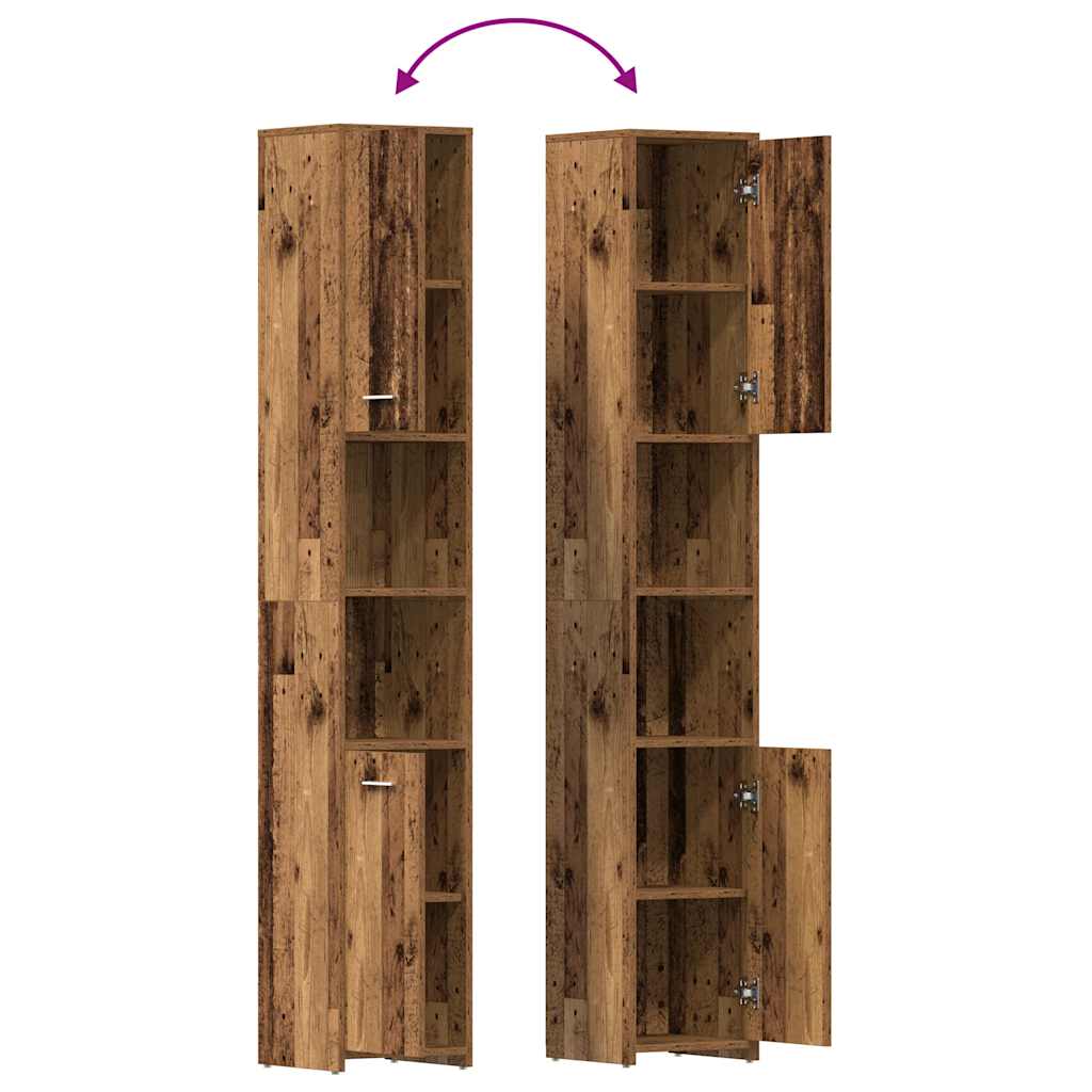 Baderomsskap gammelt tre 30x30x183,5 cm konstruert tre