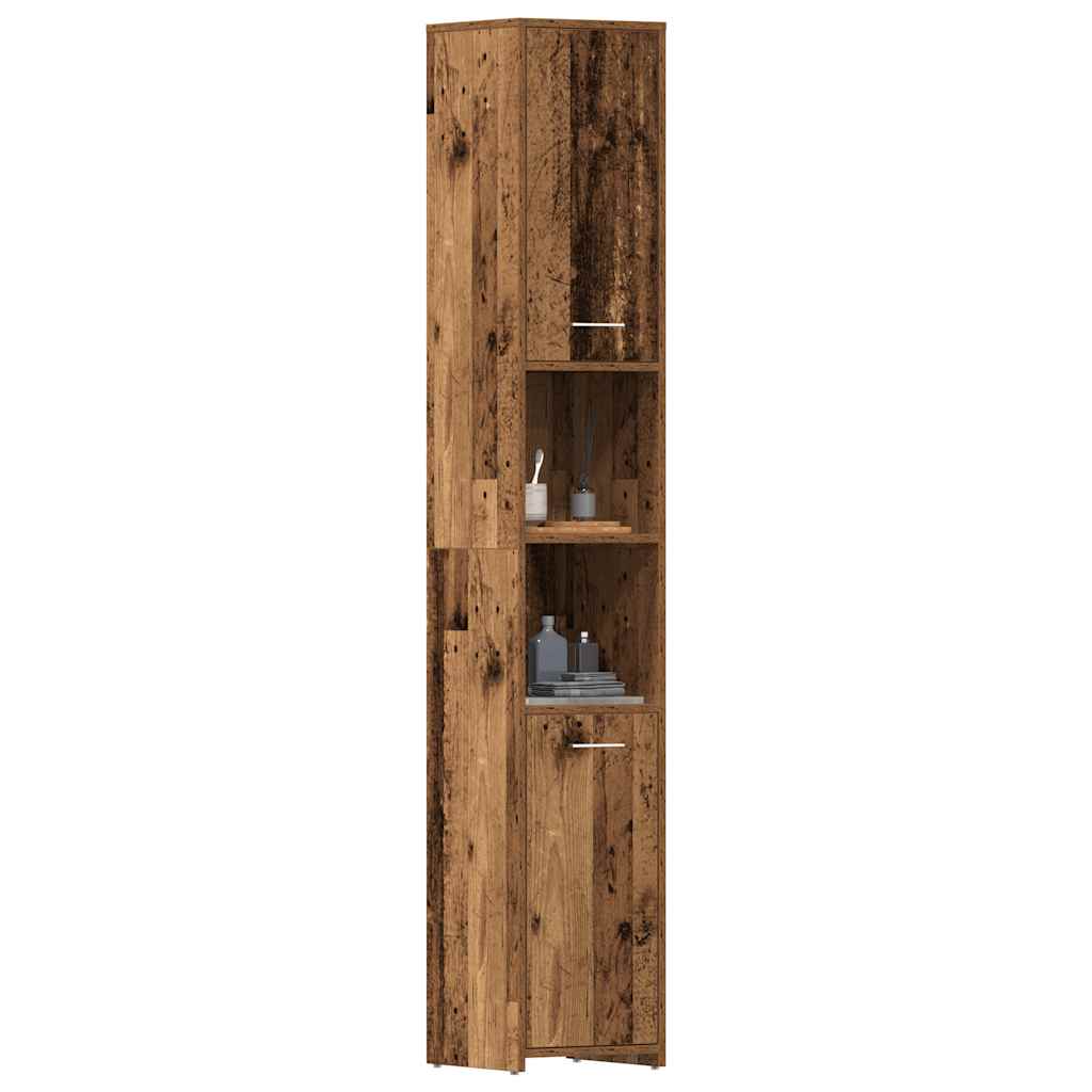 Baderomsskap gammelt tre 30x30x183,5 cm konstruert tre