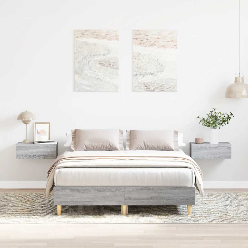 Sengeramme uten madrass grå sonoma 120x200 cm konstruert tre