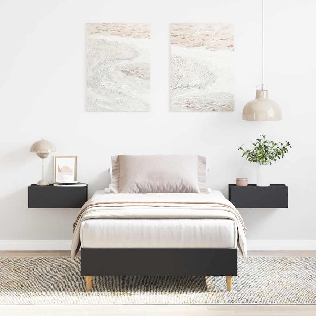 Sengeramme uten madrass svart 100x200 cm konstruert tre