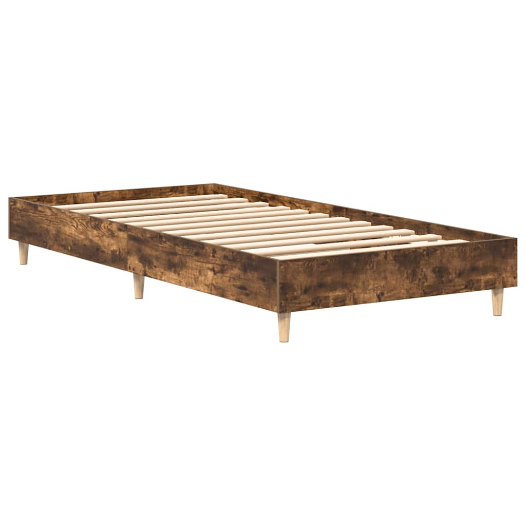 Sengeramme uten madrass røkt eik 100x200 cm konstruert tre