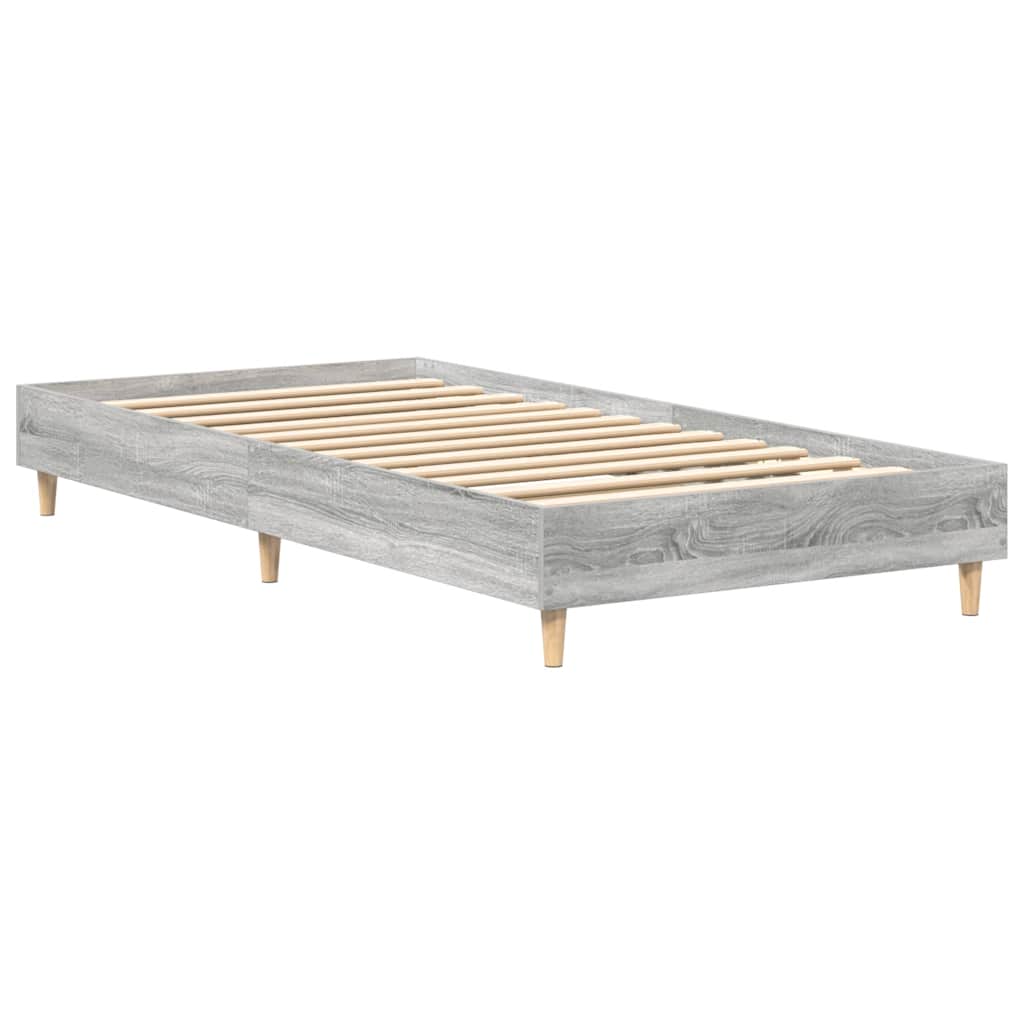 Sengeramme uten madrass grå sonoma 100x200 cm konstruert tre