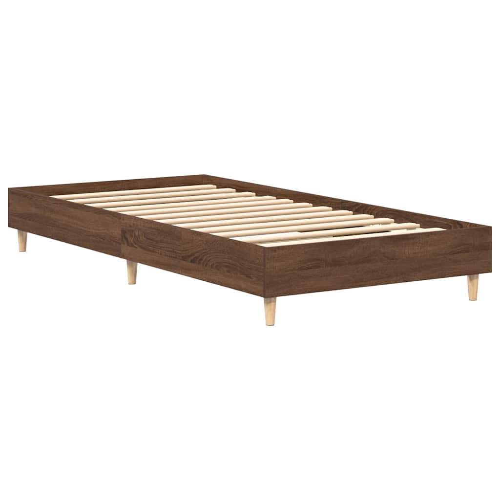Sengeramme uten madrass brun eik 100x200 cm konstruert tre