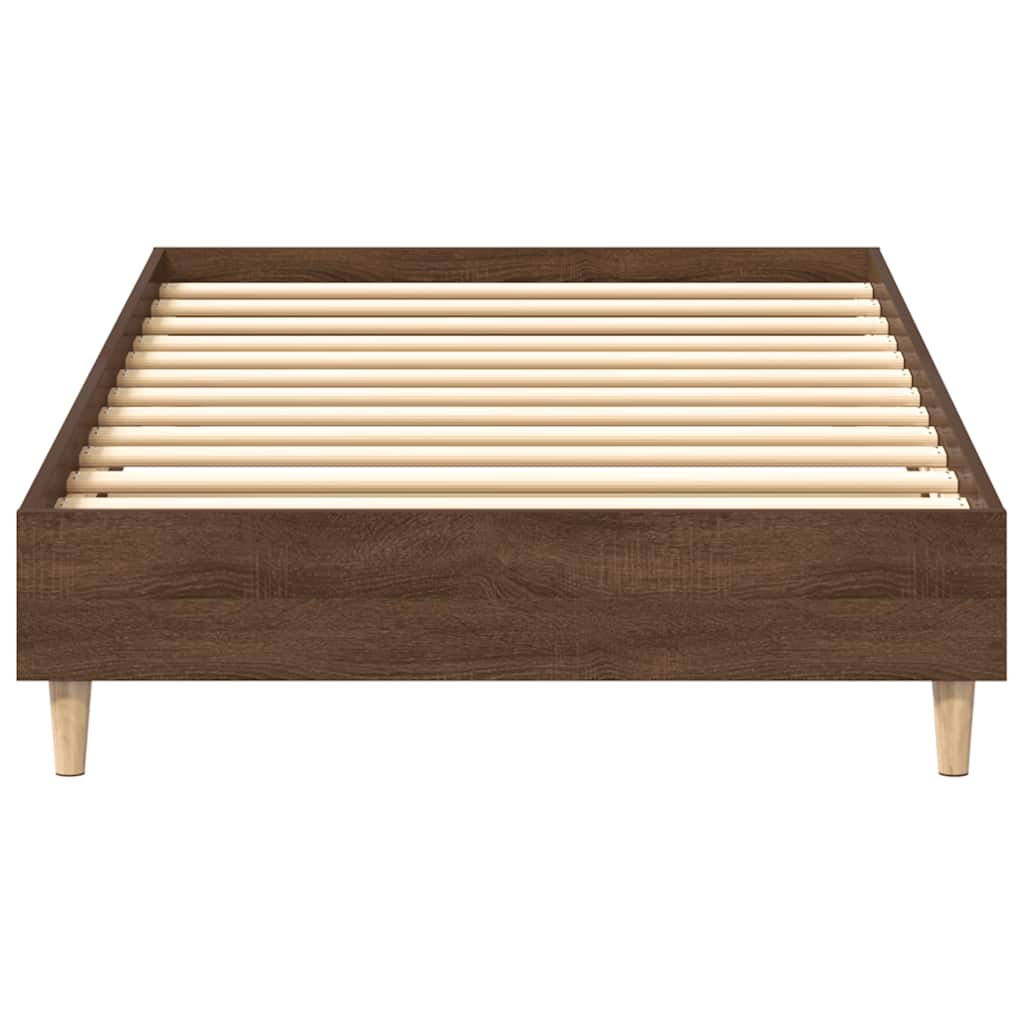 Sengeramme uten madrass brun eik 100x200 cm konstruert tre