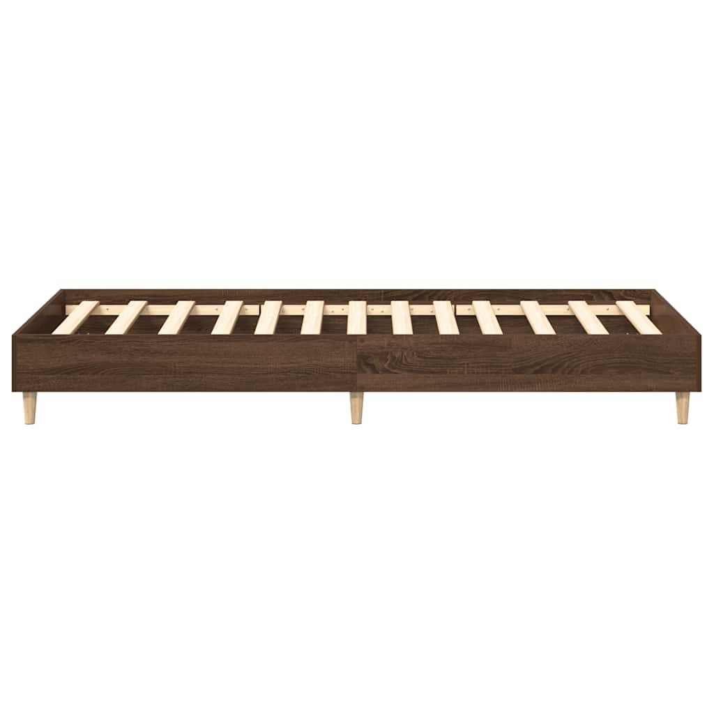 Sengeramme uten madrass brun eik 100x200 cm konstruert tre