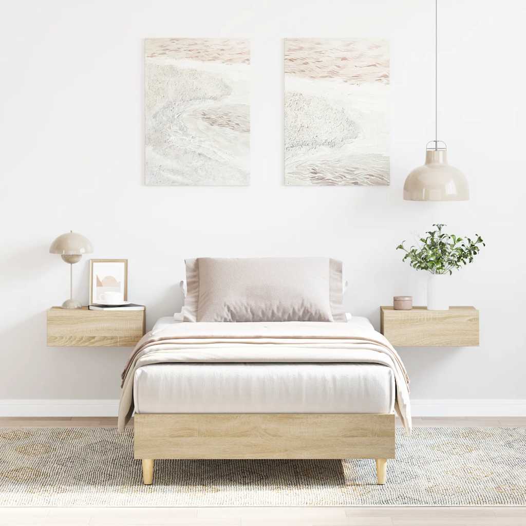 Sengeramme uten madrass sonoma eik 90x200 cm konstruert tre