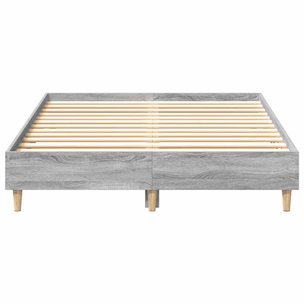Sengeramme uten madrass grå sonoma 140x190 cm konstruert tre