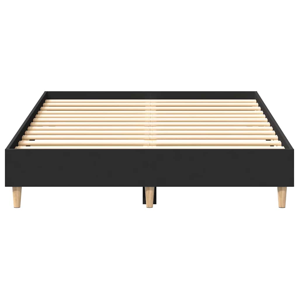 Sengeramme uten madrass svart 135x190 cm konstruert tre
