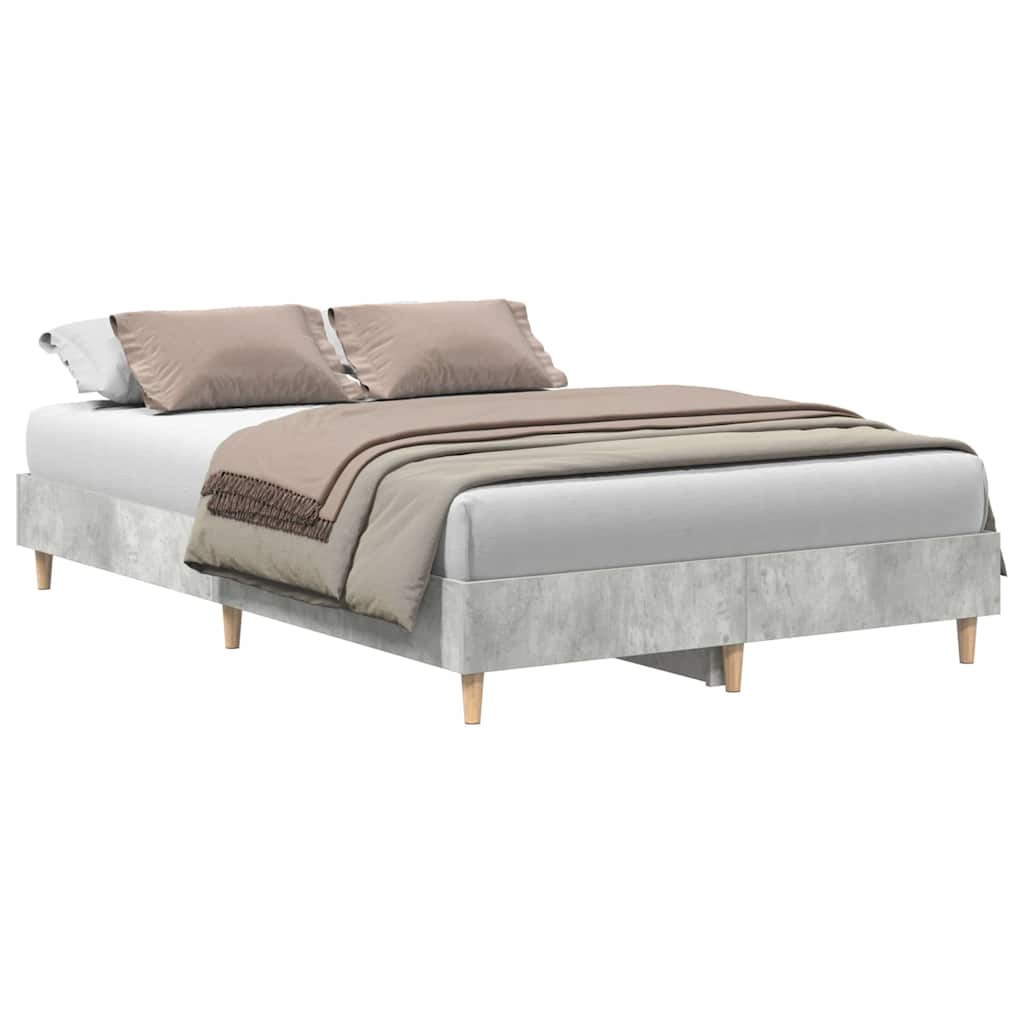Sengeramme uten madrass betonggrå 135x190 cm konstruert tre