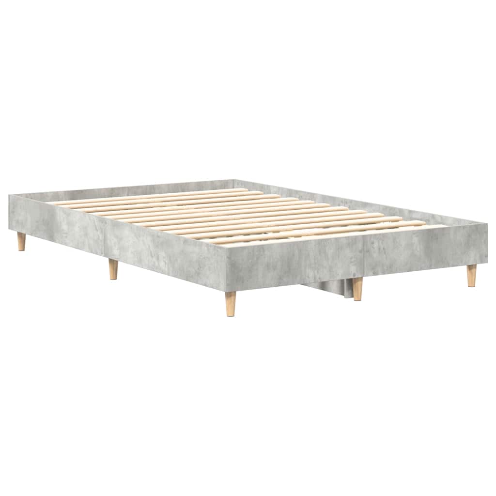 Sengeramme uten madrass betonggrå 135x190 cm konstruert tre