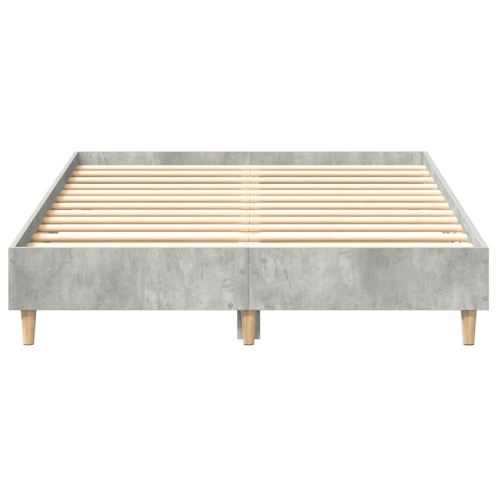 Sengeramme uten madrass betonggrå 135x190 cm konstruert tre
