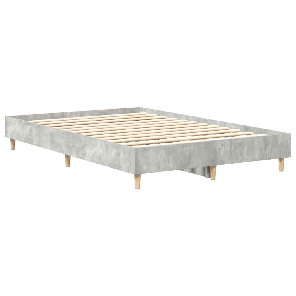 Sengeramme uten madrass betonggrå 135x190 cm konstruert tre