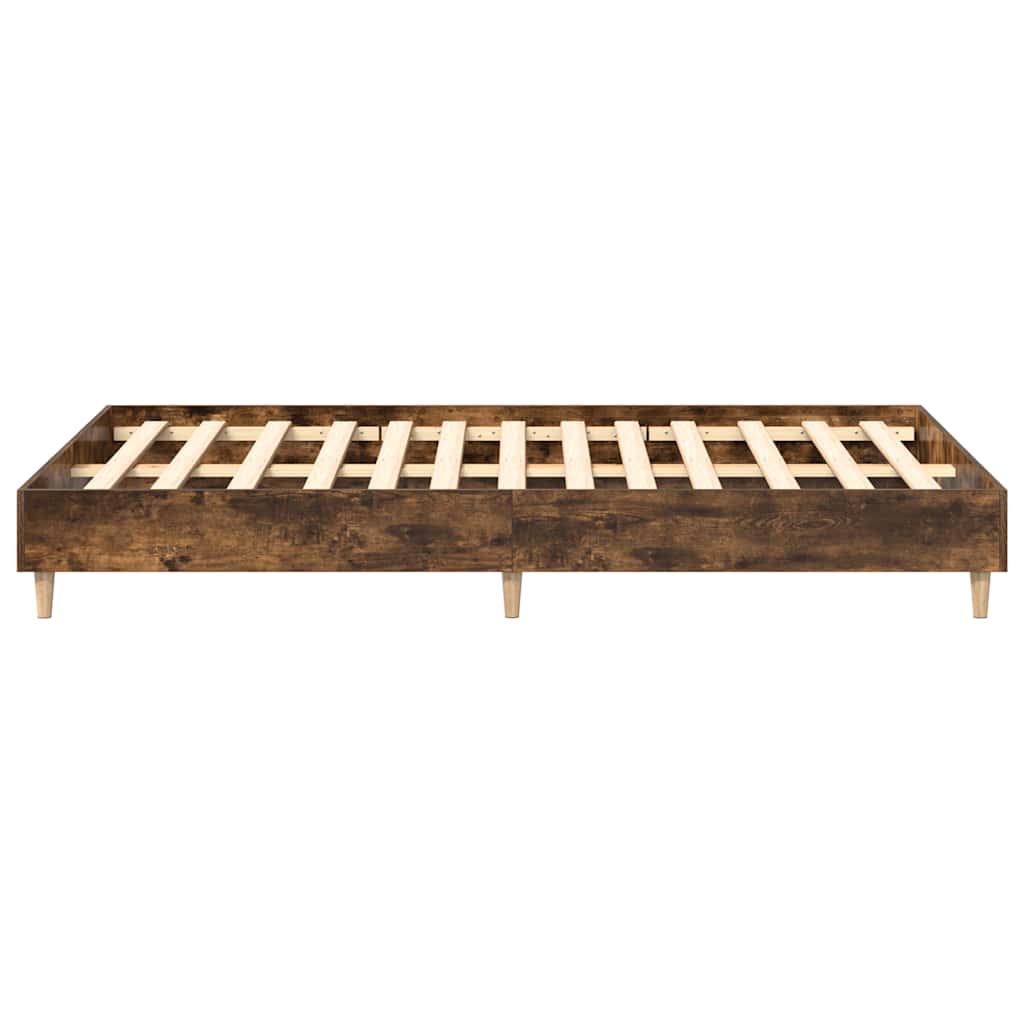 Sengeramme uten madrass røkt eik 135x190 cm konstruert tre