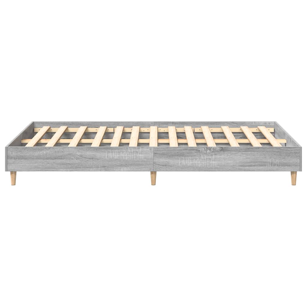 Sengeramme uten madrass grå sonoma 135x190 cm konstruert tre