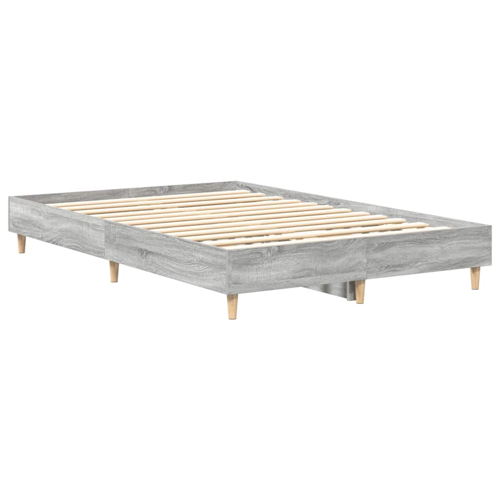 Sengeramme uten madrass grå sonoma 135x190 cm konstruert tre