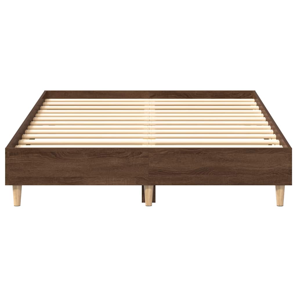 Sengeramme uten madrass brun eik 135x190 cm konstruert tre