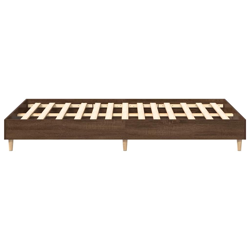 Sengeramme uten madrass brun eik 135x190 cm konstruert tre