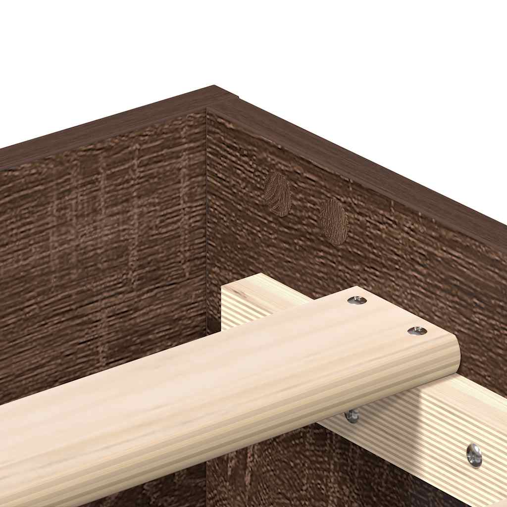 Sengeramme uten madrass brun eik 135x190 cm konstruert tre