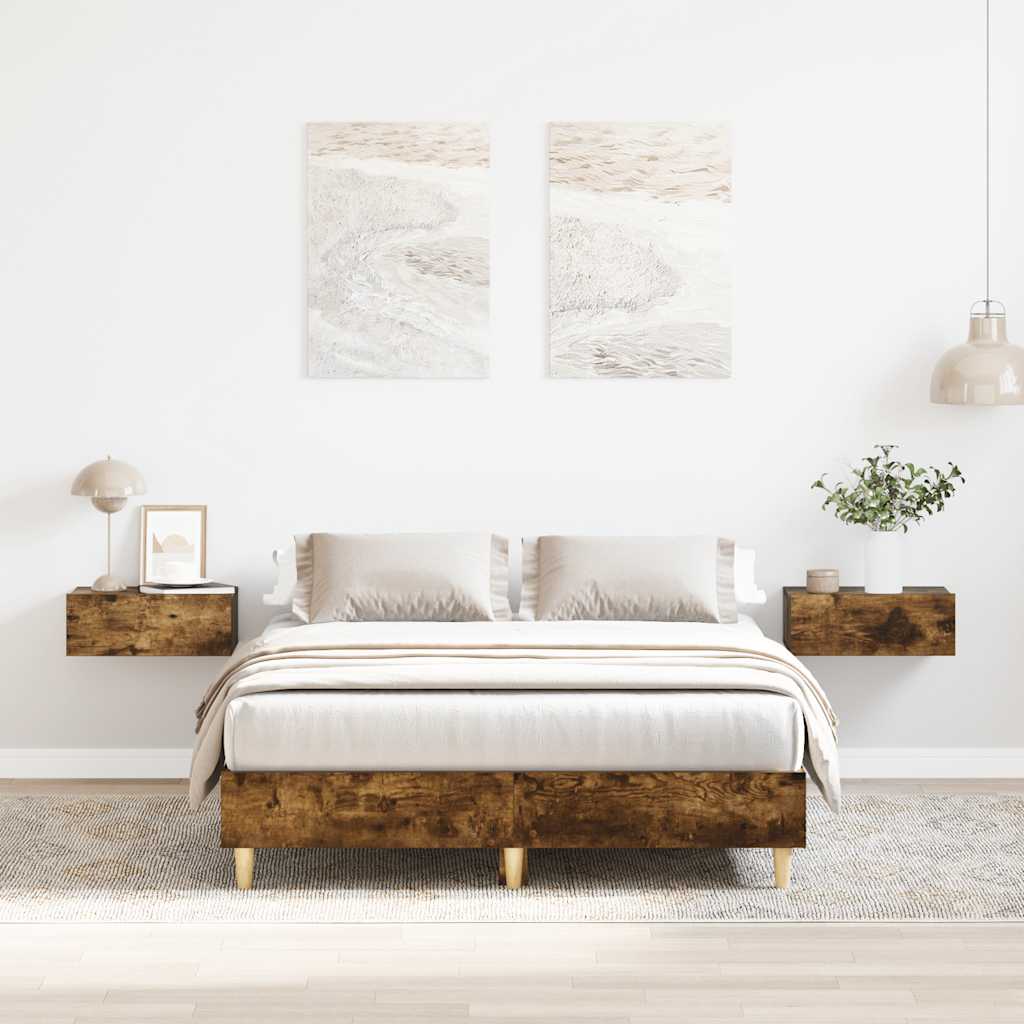 Sengeramme uten madrass røkt eik 120x190 cm konstruert tre