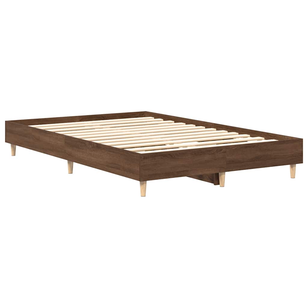 Sengeramme uten madrass brun eik 120x190 cm konstruert tre