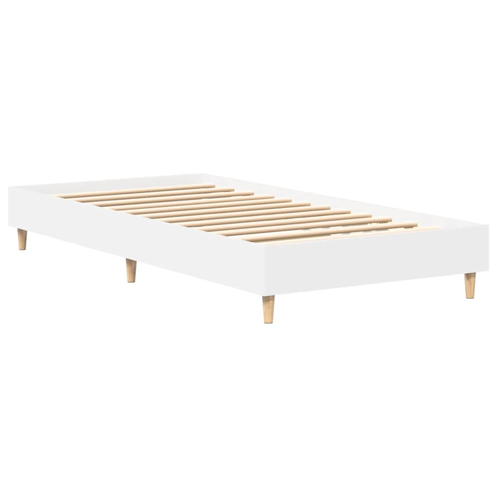 Sengeramme uten madrass hvit 75x190 cm konstruert tre