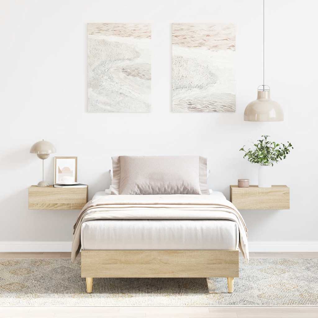 Sengeramme uten madrass sonoma eik 75x190 cm konstruert tre