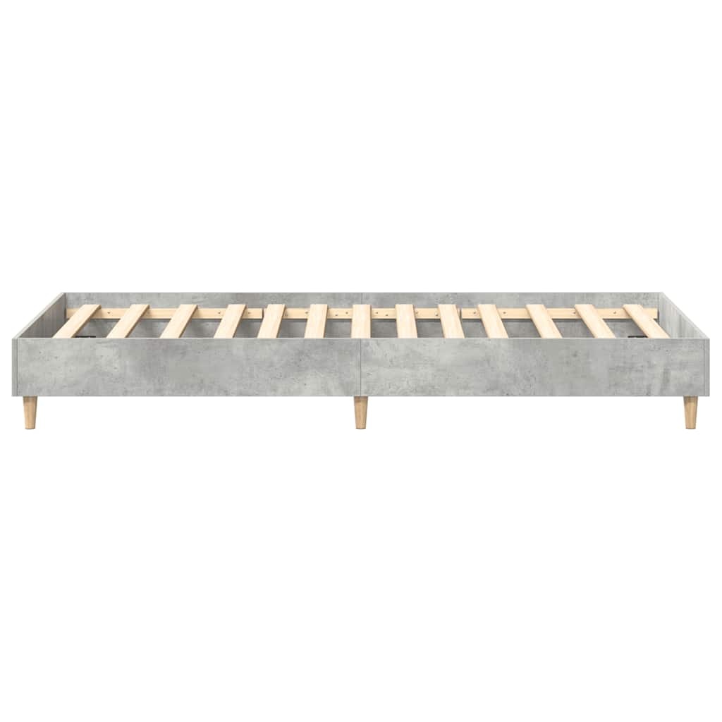 Sengeramme uten madrass betonggrå 75x190 cm konstruert tre