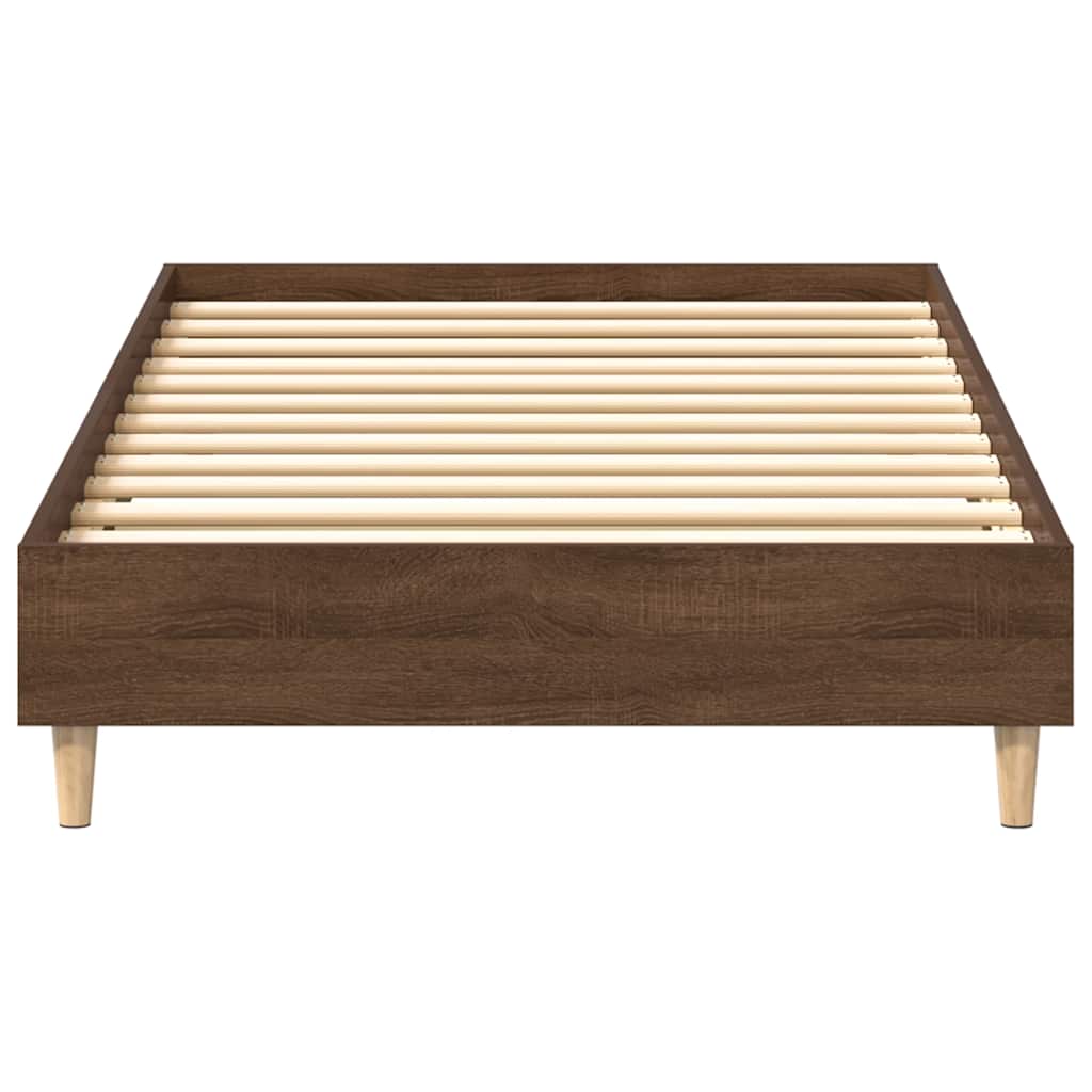 Sengeramme uten madrass brun eik 75x190 cm konstruert tre