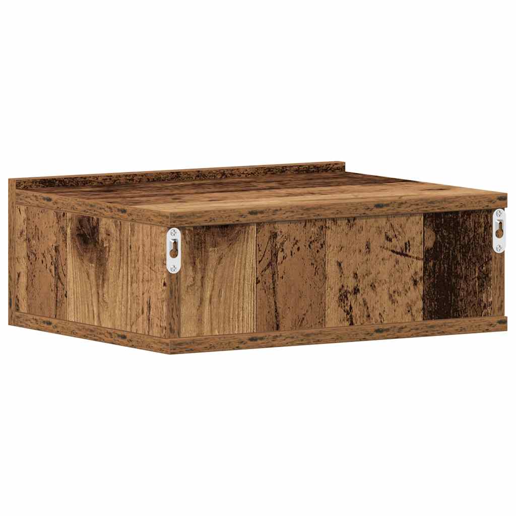 Flytende nattbord gammelt tre 40x32x15 cm konstruert tre
