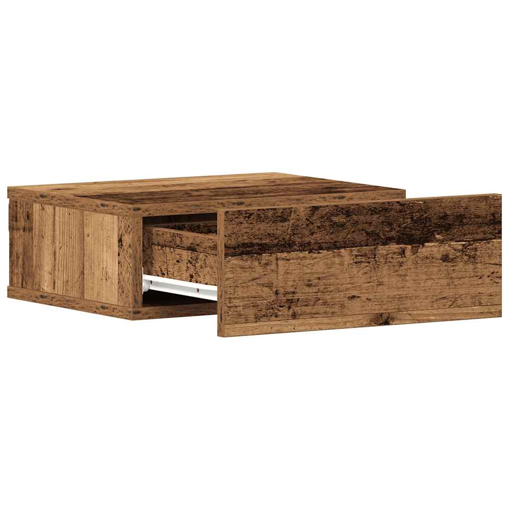 Flytende nattbord 2 stk gammelt tre 40x32x15 cm konstruert tre vidaXL